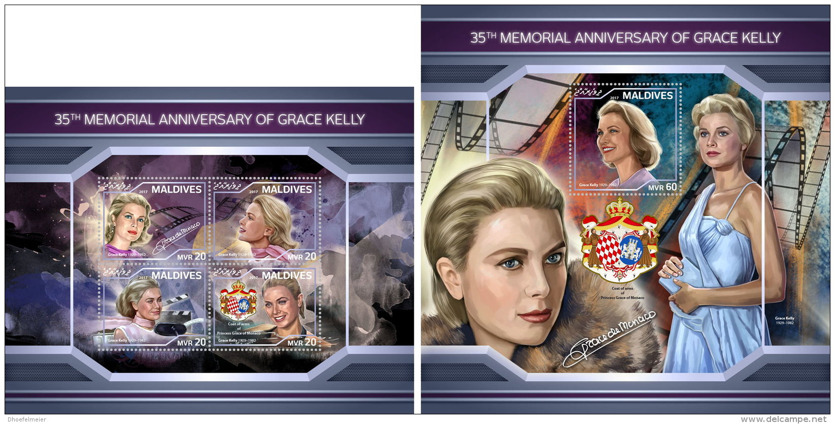 MALDIVES 2018 MNH** Grace Kelly Cinema Film M/S+S/S - OFFICIAL ISSUE - DH1811 - Royalties, Royals