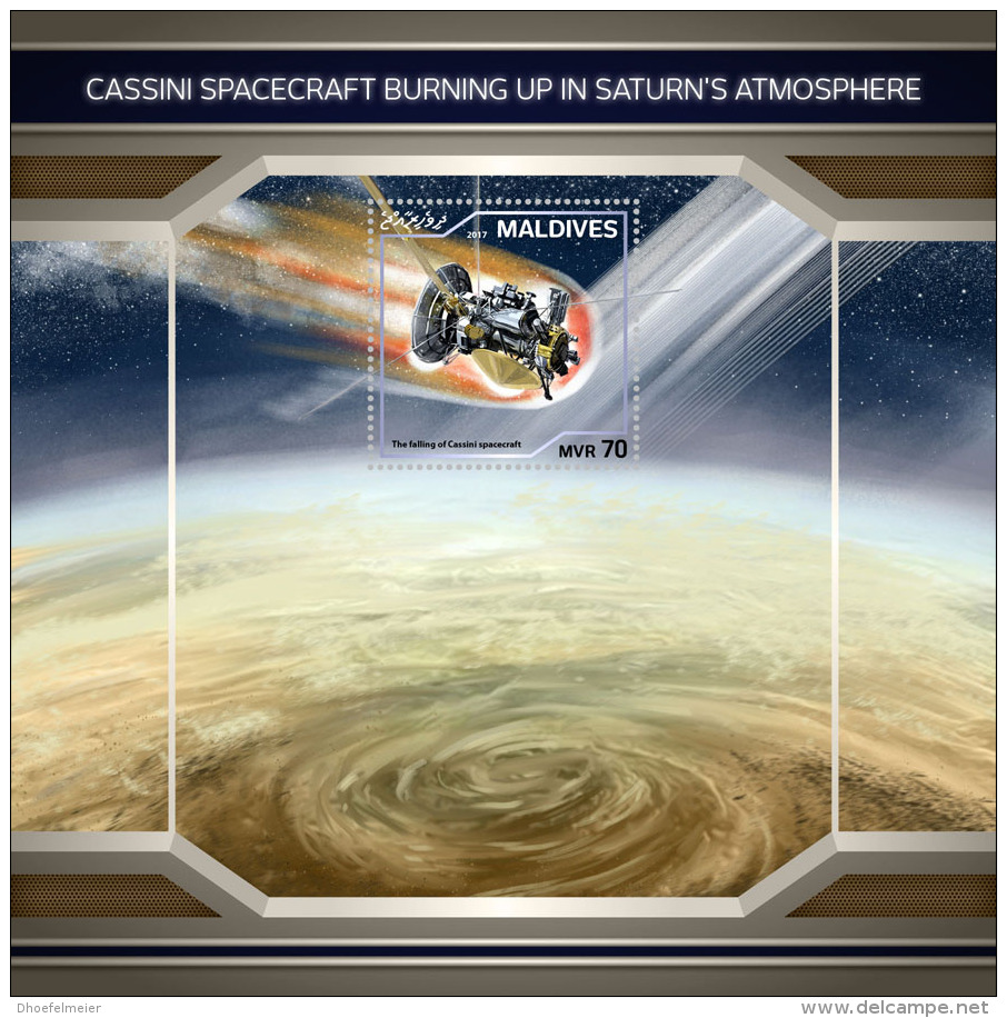 MALDIVES 2018 MNH** Cassini In Saturn Atmosphere Raumfahrt Space Espace S/S - OFFICIAL ISSUE - DH1811 - Astronomùia