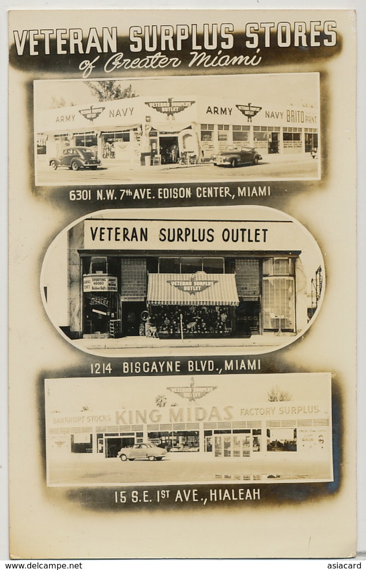 Real Photo Veterans Surplus Store Of Greater Miami Navy Midas American Cars - Miami