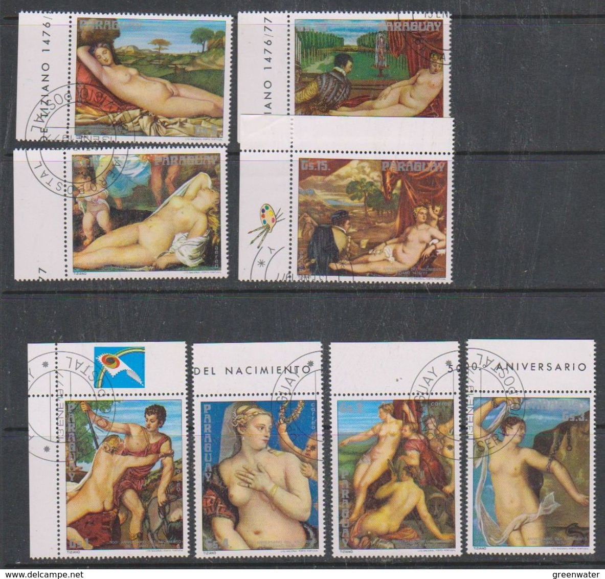 Paraguay 1977 Tiziano / Nudes 8v Used Cto (38099) - Paraguay