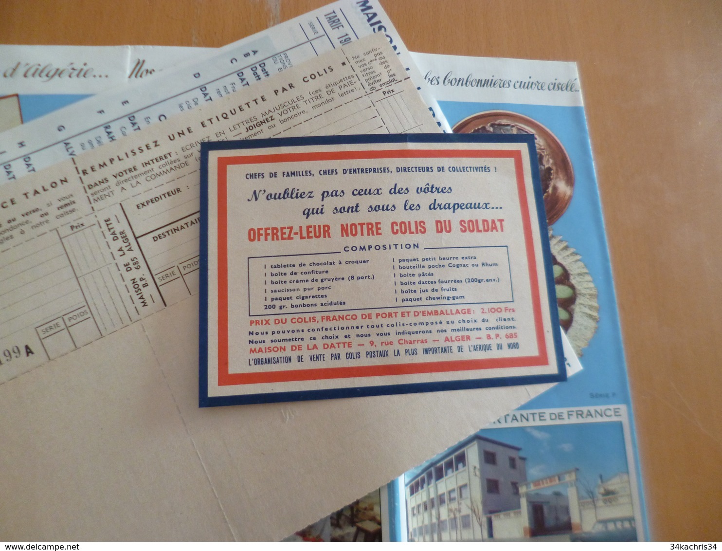 Lettre + Document Publicitaire La Maison De La Datte Alger 1960 - Alimentos