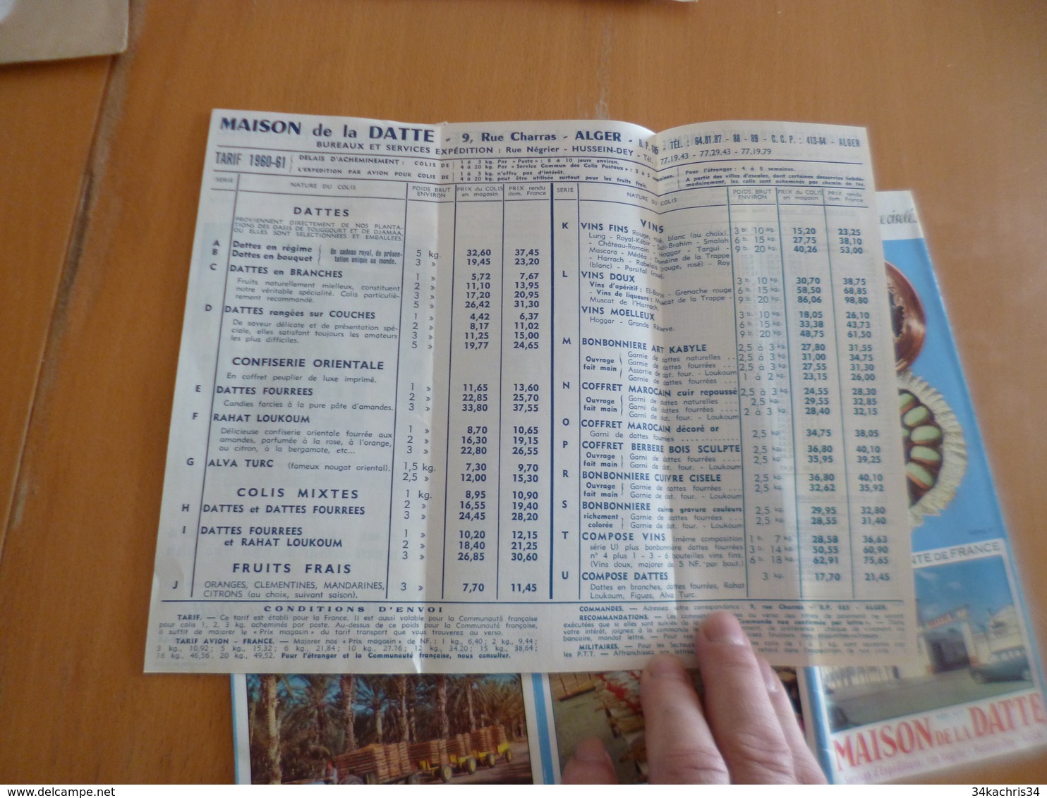Lettre + Document Publicitaire La Maison De La Datte Alger 1960 - Lebensmittel