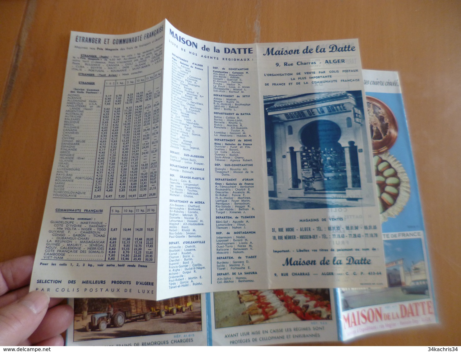 Lettre + Document Publicitaire La Maison De La Datte Alger 1960 - Alimentaire