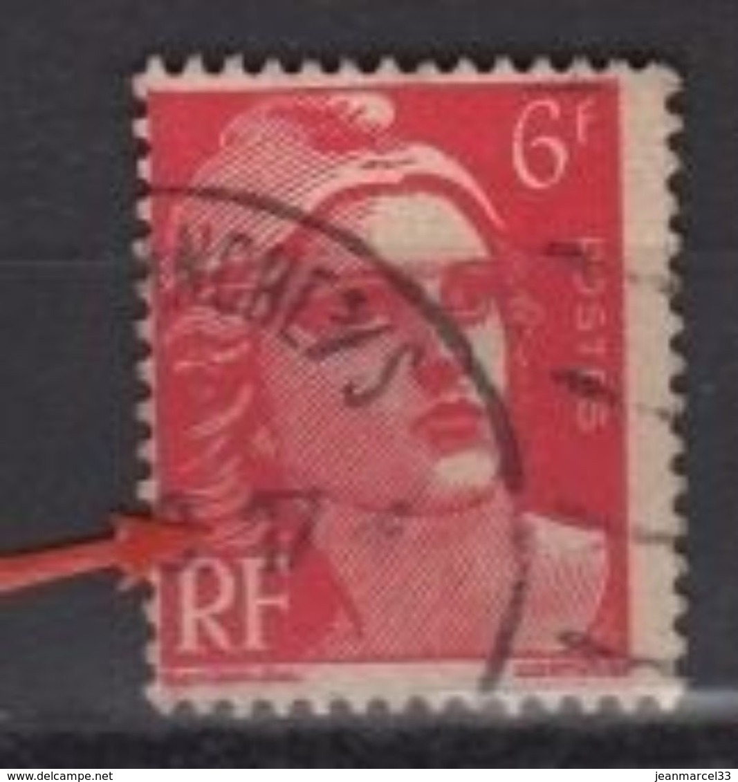 Variété Sur Gandon 6f Rose, Mèche Croisée - Used Stamps