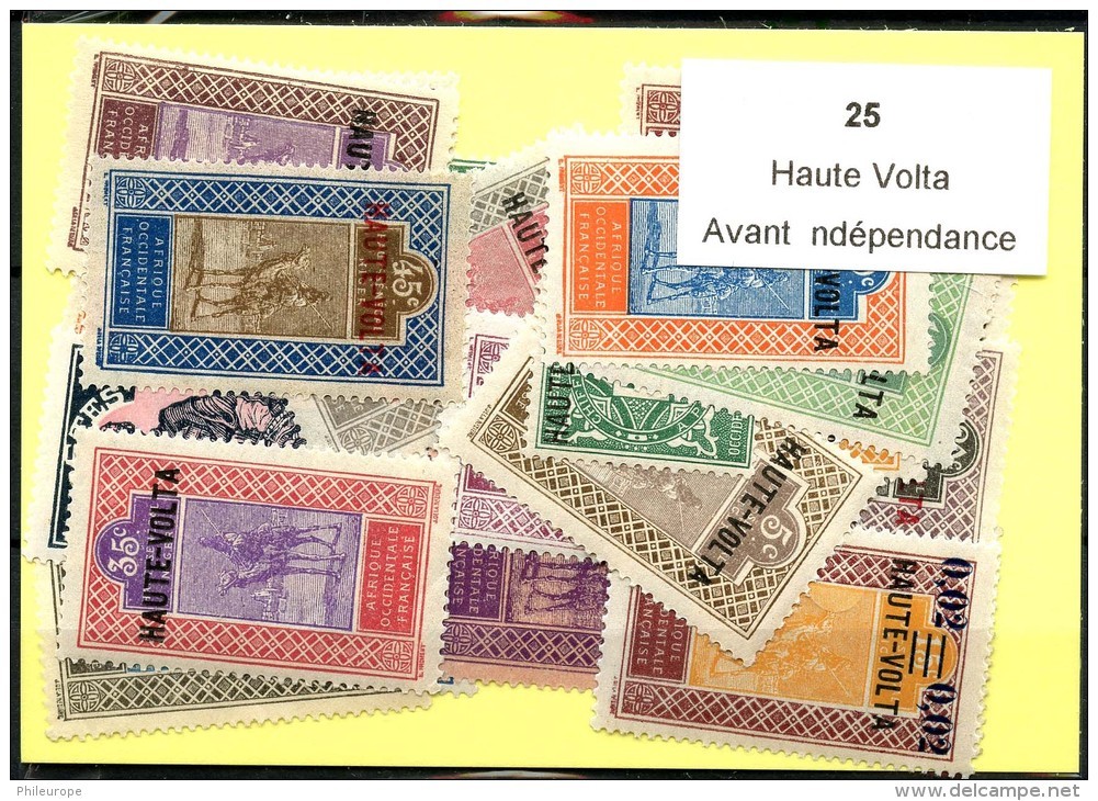 25 Timbres Haute Volta Avant Independance - Andere & Zonder Classificatie