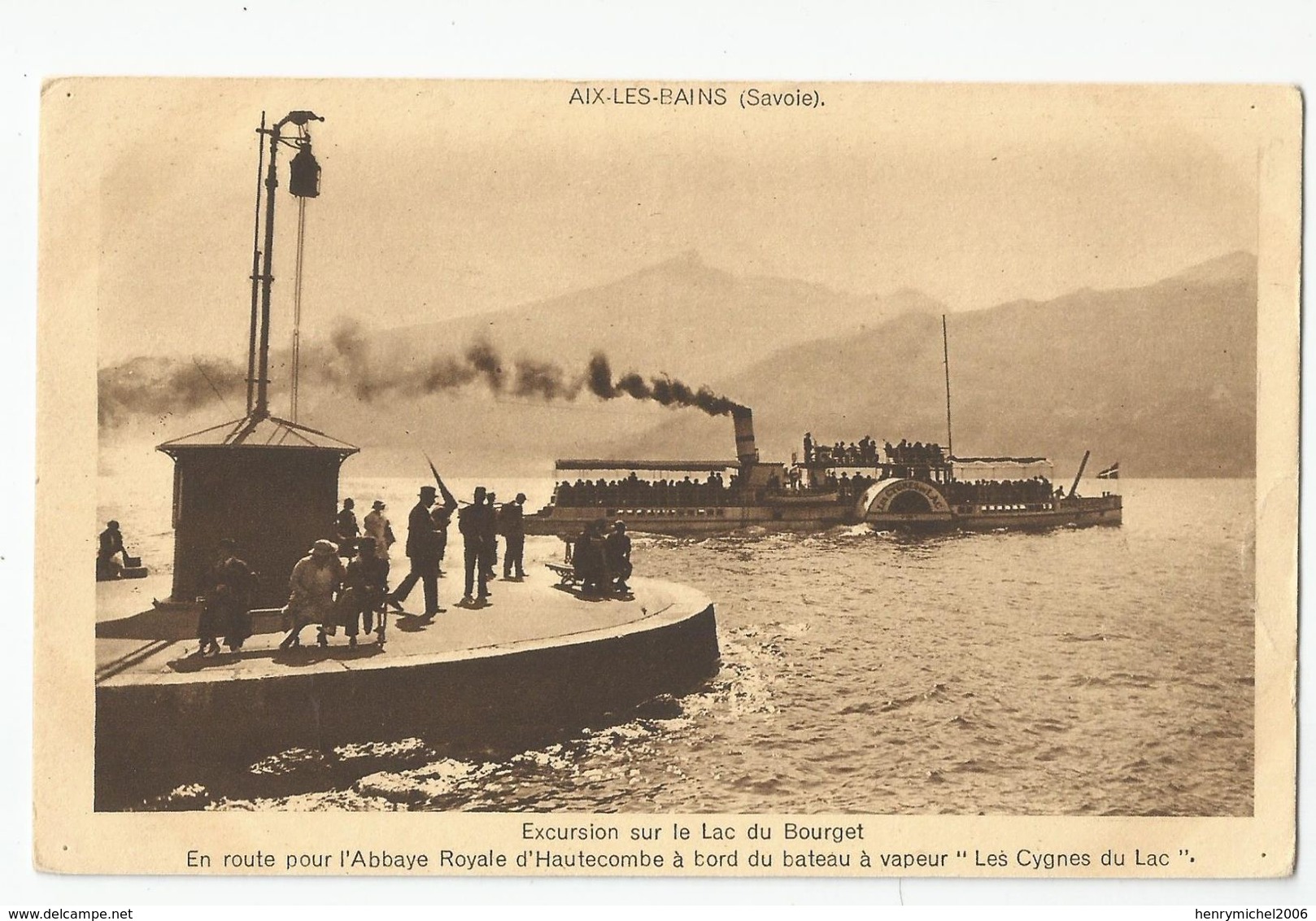 73 Savoie - Aix Les Bains Le Bateau Vapeur " Les Cygnes Du Lac " En Route Pour L'abbaye D'hautecombe Ed Photo Barrois - Aix Les Bains