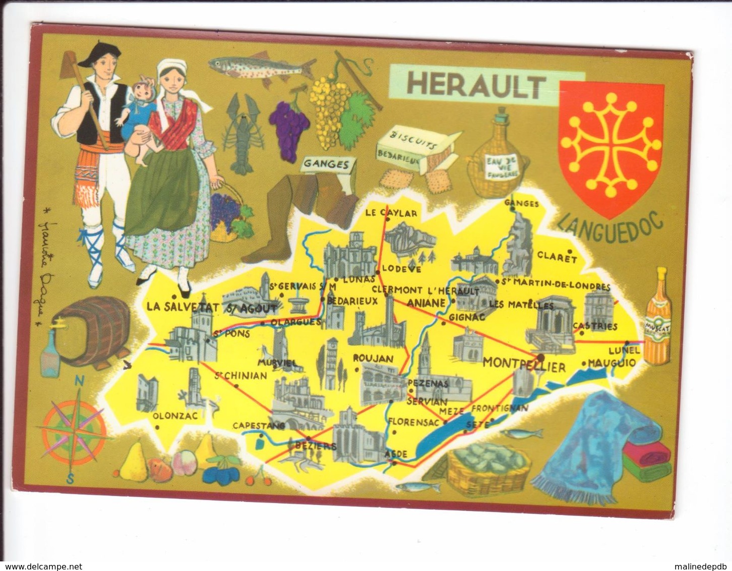 CP N° 4 - Les Départements Français Vus Par Iris : HERAULT - Other & Unclassified