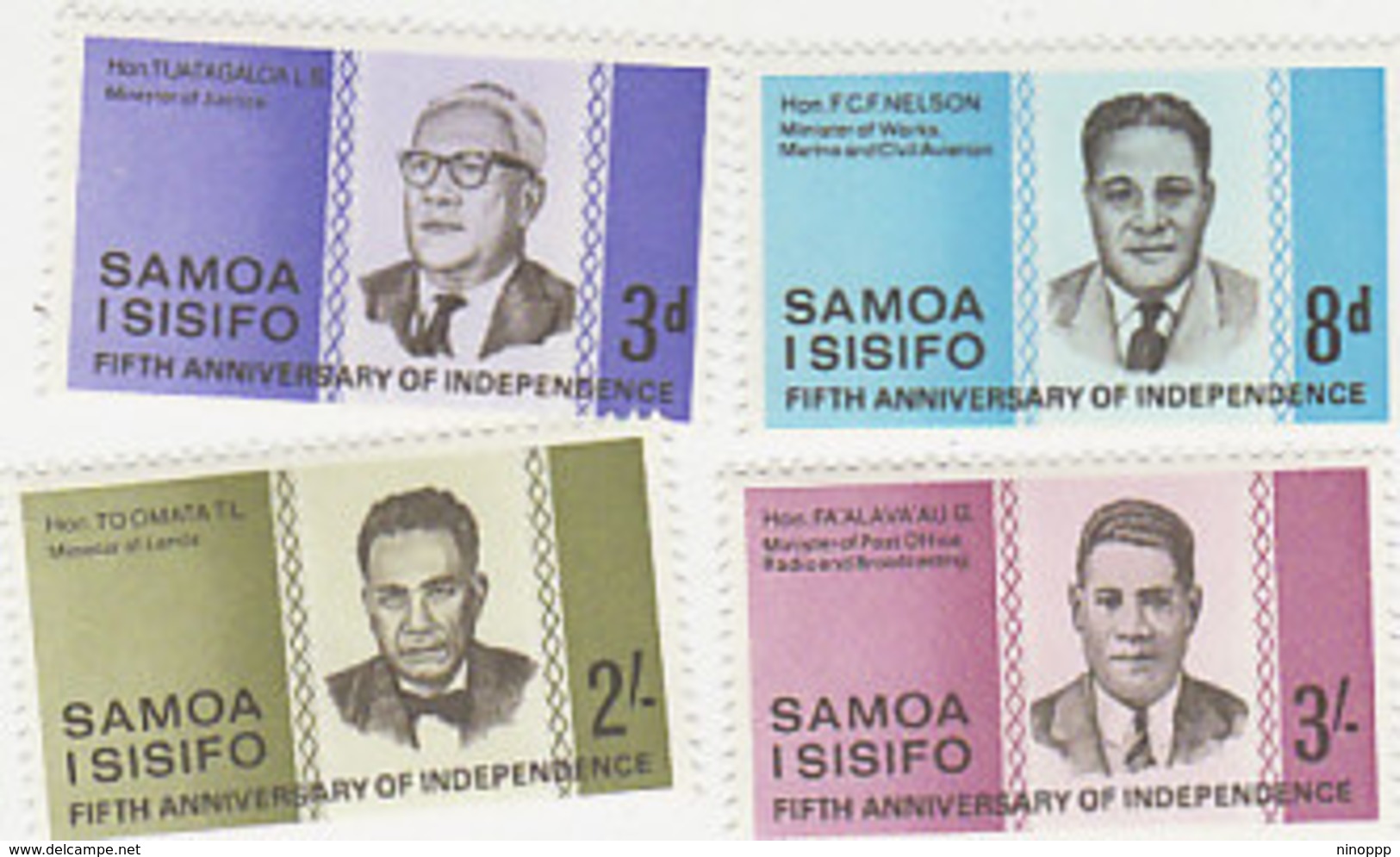 Samoa SG 274-277 1967 5th Anniversary Of Independence - Samoa