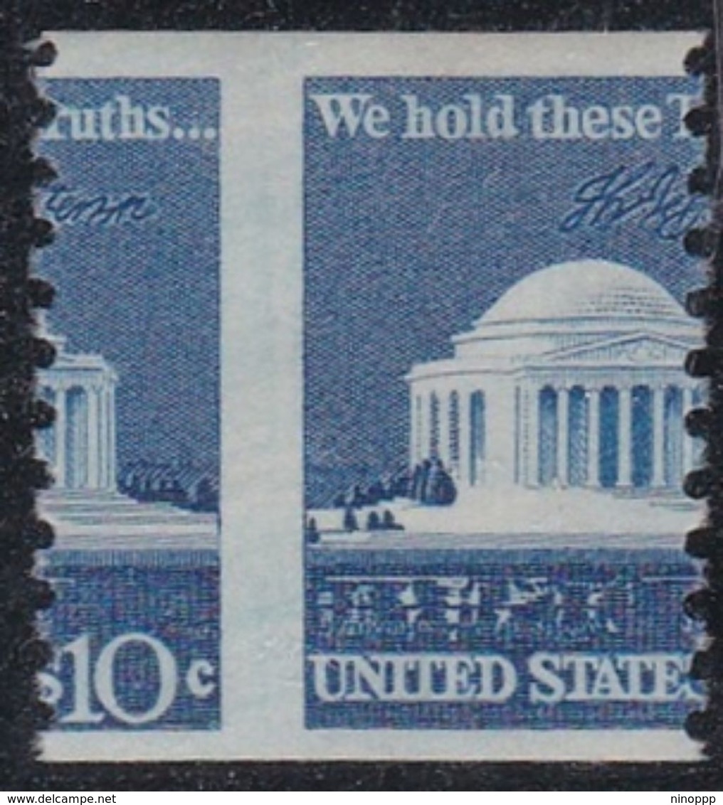 United States Scott 1510 1973  10c Jefferson Memorial Error Misplaced Perforation, Mint Never Hinged - Unused Stamps