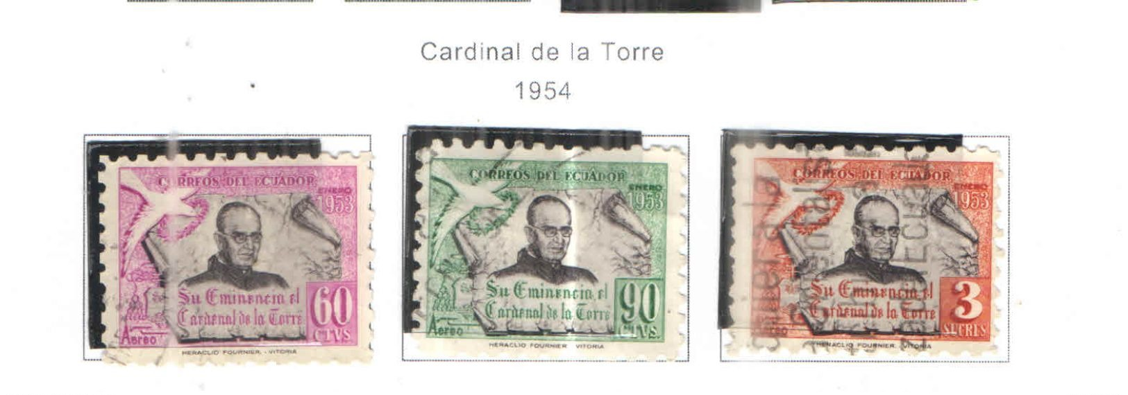 Ecuador PA 1954 Cardinal De La Torre Scott.C253/255 See Scans On Scott.Page - Equateur