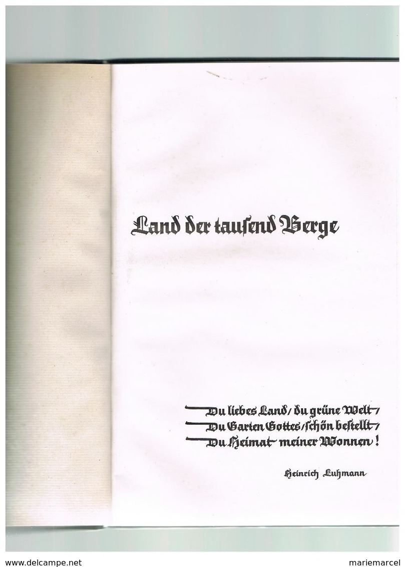 LAND DER TAUFEND BERGE.LIVRE SUR UNE REGION D'ALLEMAGNE.RHENANIE NORD WESTPHALIE. 1949. - Autres & Non Classés