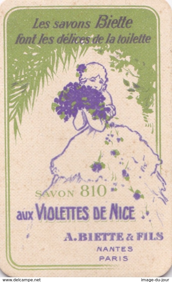 Les Savons Biette Aux Violettes De Nice Calendrier 1921 Au Verso  PRIX FIXE - Anciennes (jusque 1960)