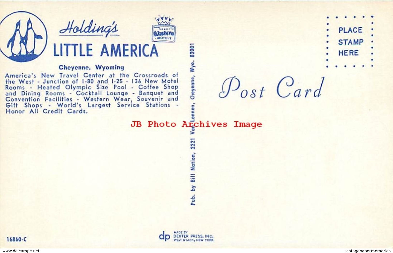 278929-Wyoming, Cheyenne, Holding's Little America, Motel, Swimming Pool, Bill Nation By Dexter Press No 16860-C - Cheyenne