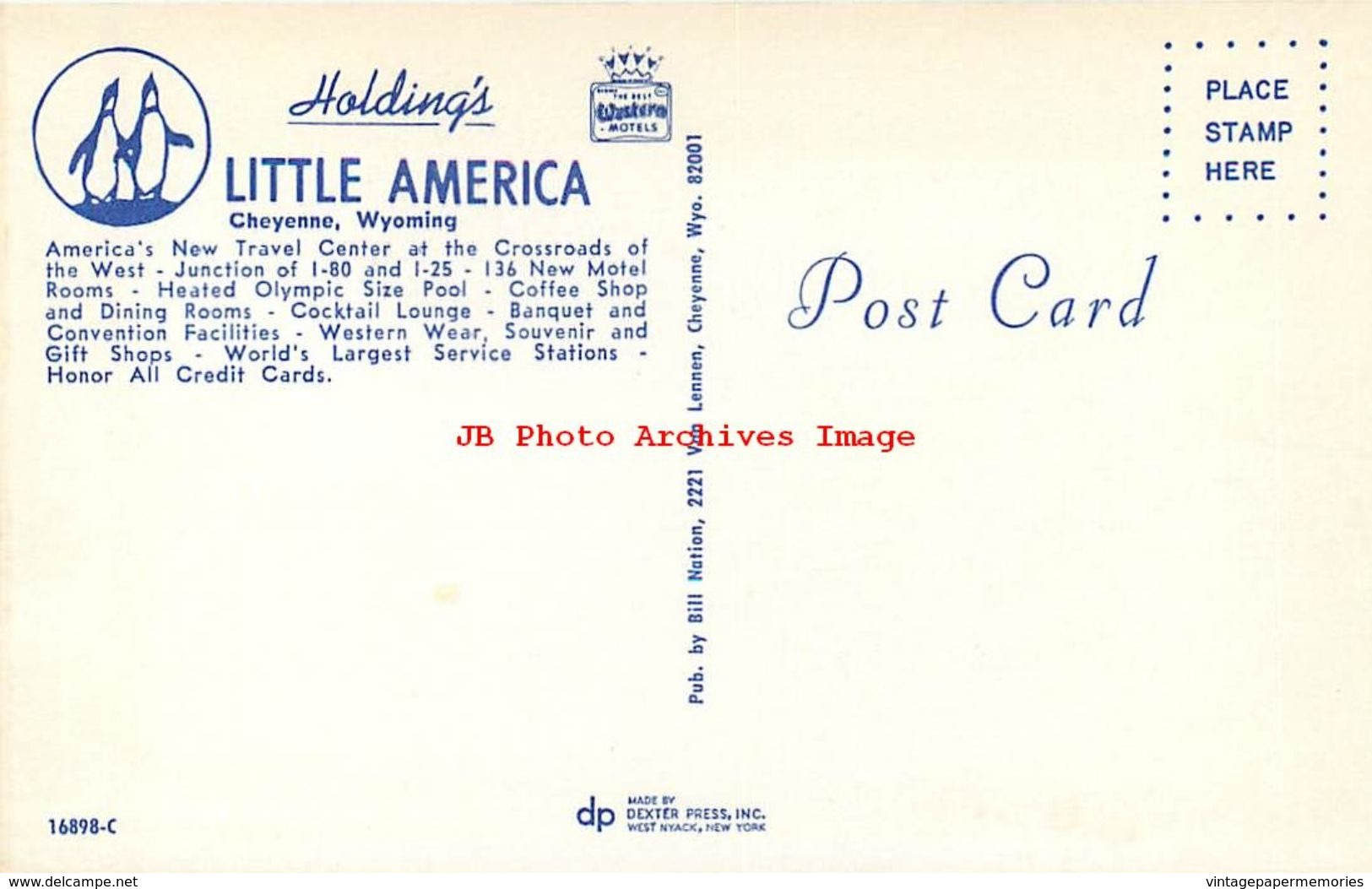 278935-Wyoming, Cheyenne, Holding's Little America, Motel Room Interior Scene, Bill Nation By Dexter Press No 16898-C - Cheyenne