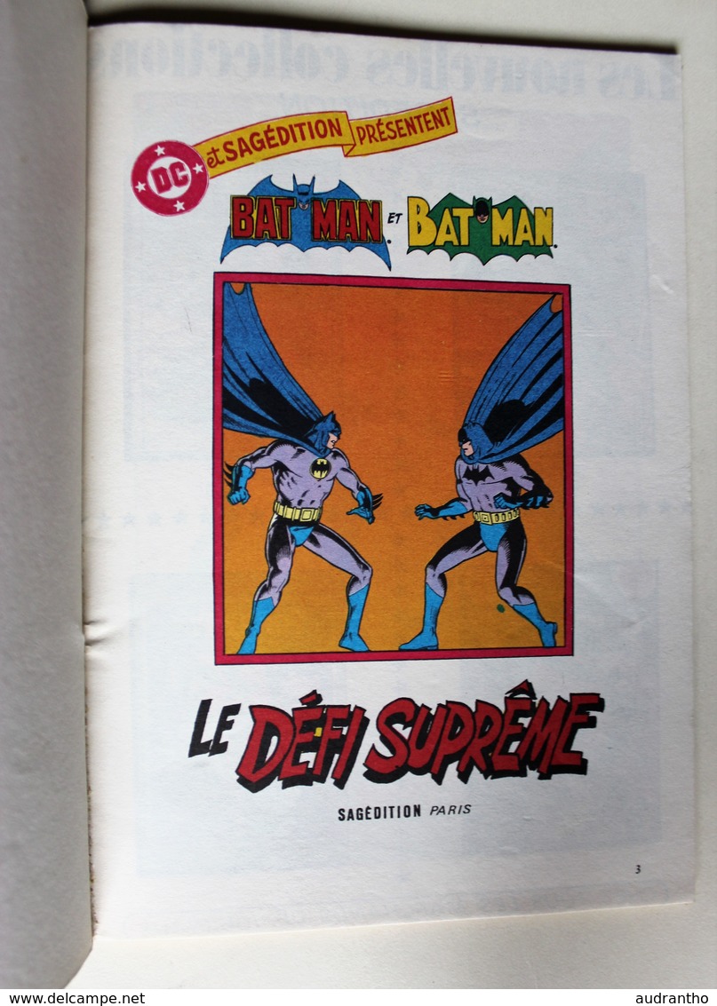 Livre 1984 BD BATMAN Le Défi Suprême Collection Le Détective Masqué - Batman