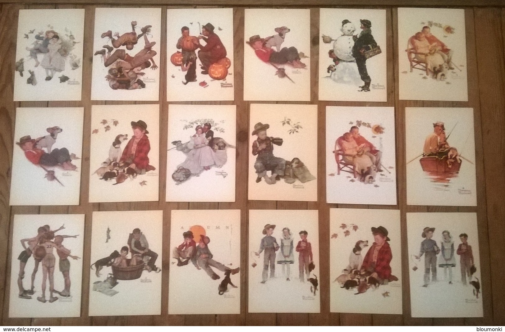 Lot De 18 Cartes Postales Norman ROCKWELL / - Malerei & Gemälde