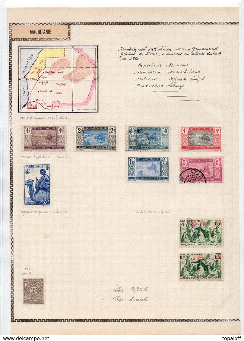 Page D'album MAURITANIE 1   Neufs Et Oblitérés - Gebruikt