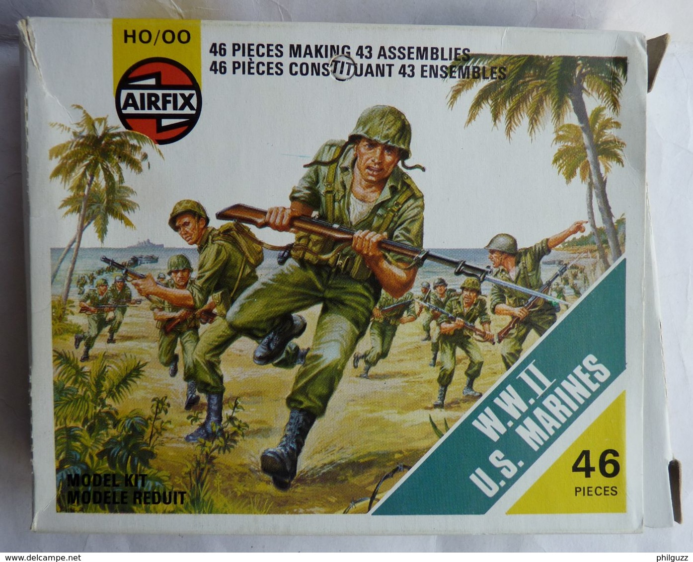 BOITE Blanche 3è Modèle AIRFIX WWII US MARINE Manque 1 Pièce NON GRAPPEE No Atlantic Esci. - Armee