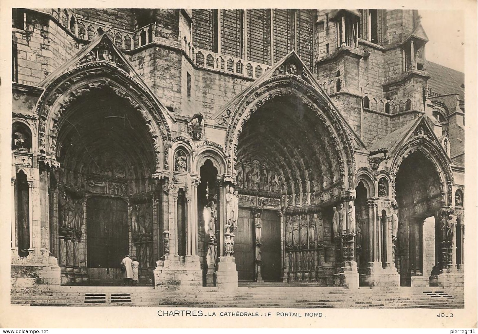 CPA-1950-28- CHARTES-CATHEDRALE-FACADE-PORTAIL NORD-TBE - Chartres