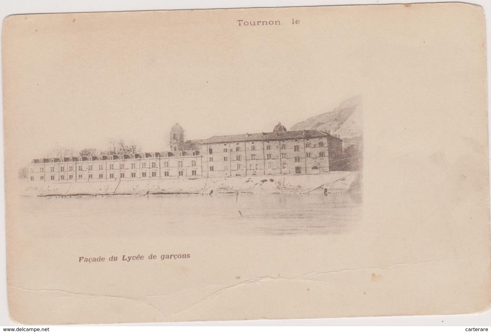 Cpa,TOURNON SUR RHONE EN 1900,ardèche,lycée Des Garçons,avec Tous Ses Souvenirs,rare - Tournon