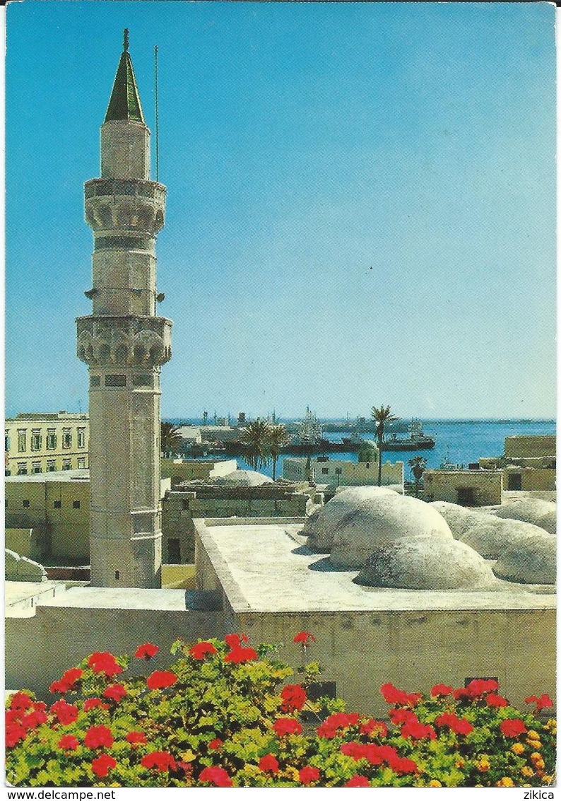 Libya/Libia/Libye Tripoli Mosque Via Yugoslavia.nice Mix Stamps Fruits - Libya