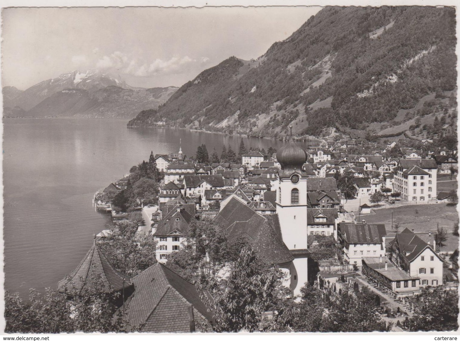 Suisse,1955,schwyz,gersau   Mit Pilatus,église,lac,montag Ne,photo,photoglob  Wehrli A G Zurich - Gersau