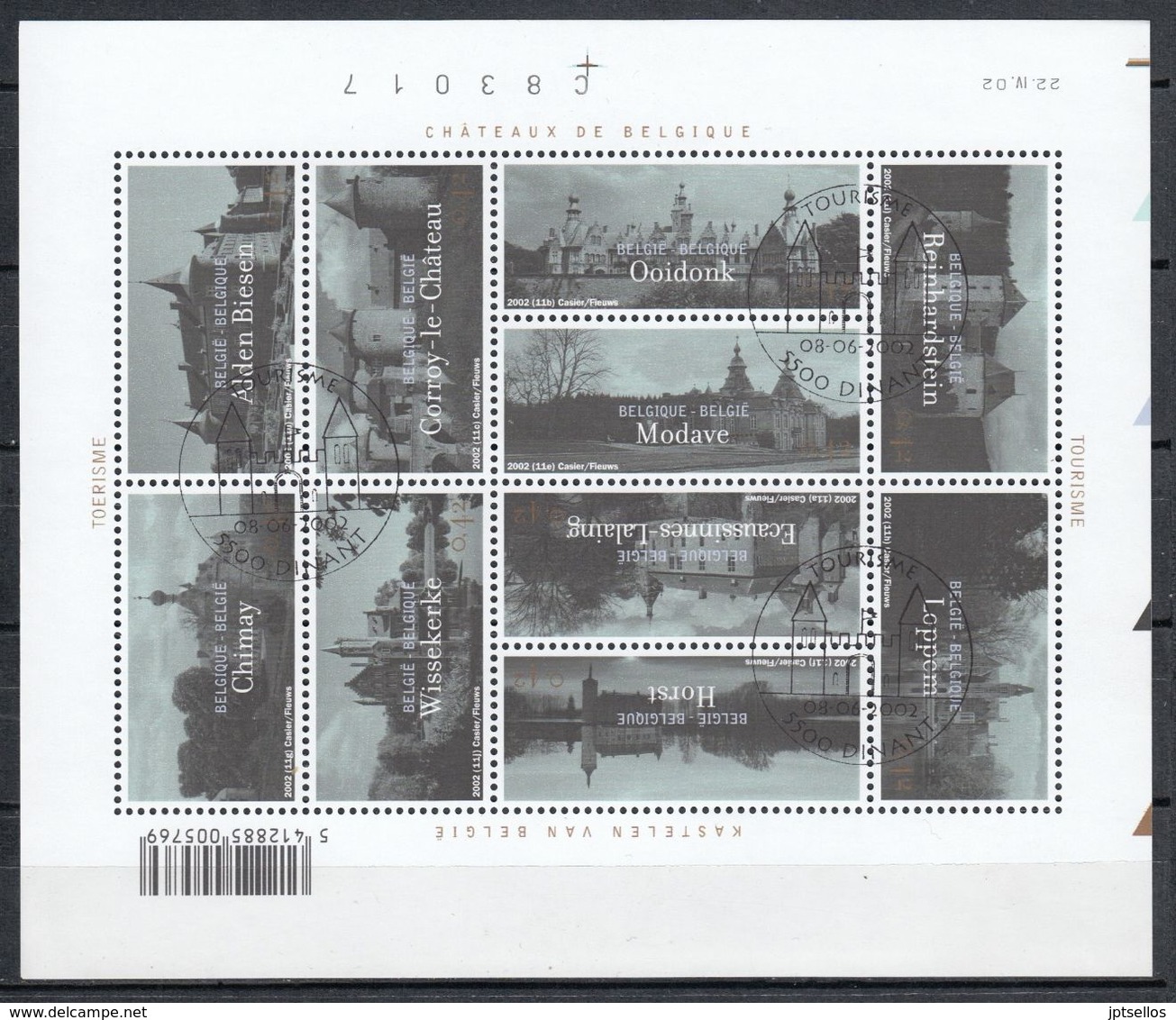 BELGIQUE 2002 Nº 3069/78 EN HB USADO 1º DIA - Used Stamps