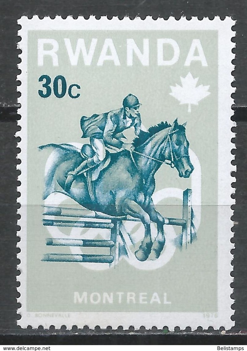 Rwanda 1976. Scott #739 (MNH) Olympic Games Montréal, Steeplechase, Horses - Neufs