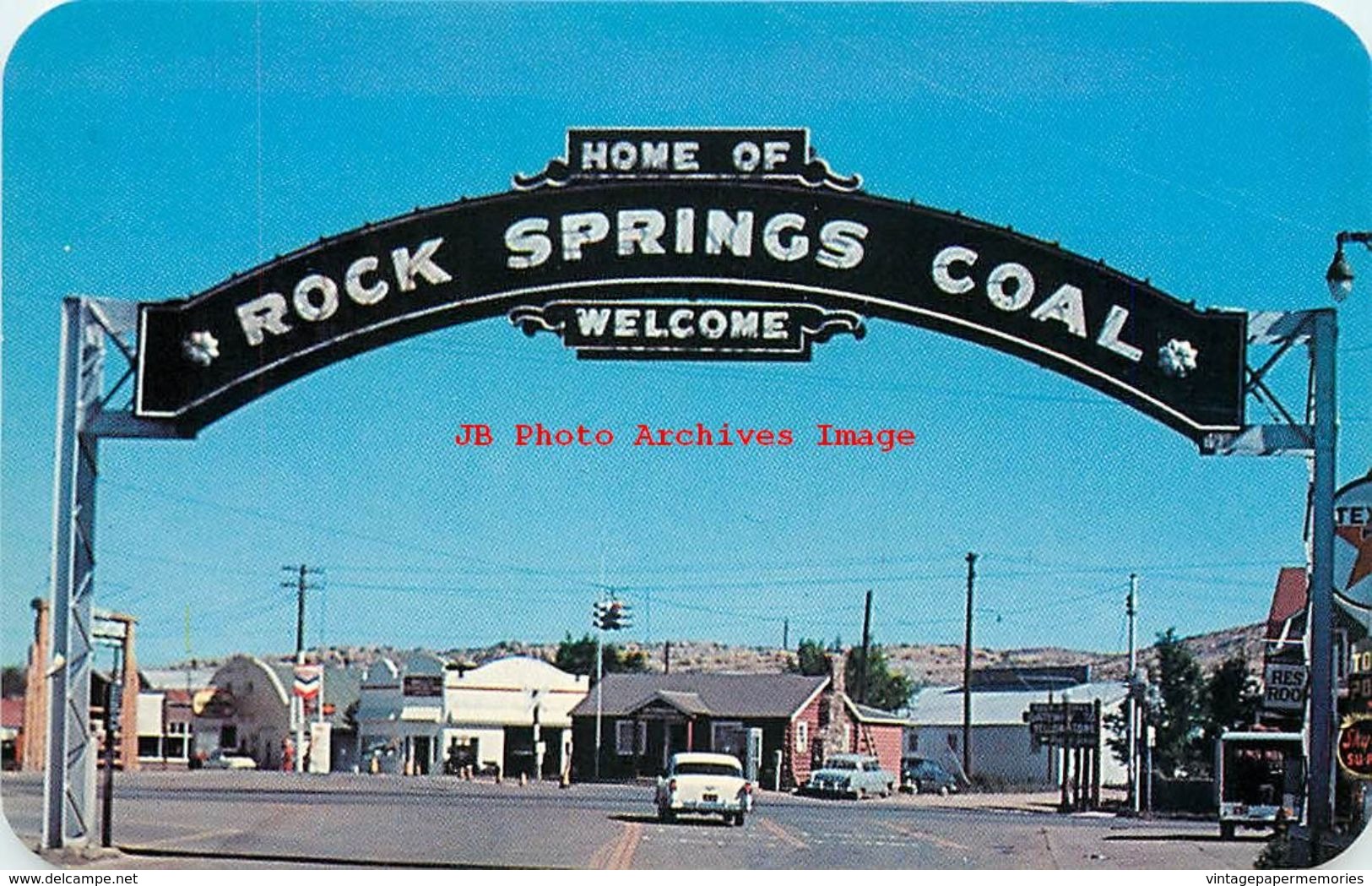 279225-Wyoming, Rock Springs, The Welcome Arch, Business District, 50s Cars, Sanborn By Dexter Press No 31003-B - Rock Springs