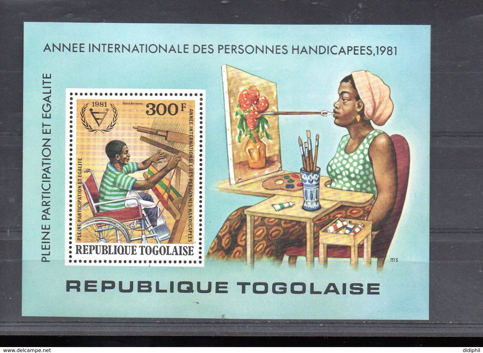 TOGO BLOC 160** SUR L ANNEE INTERNATIONALE DES PERSONNES HANDICAPES - Togo (1960-...)
