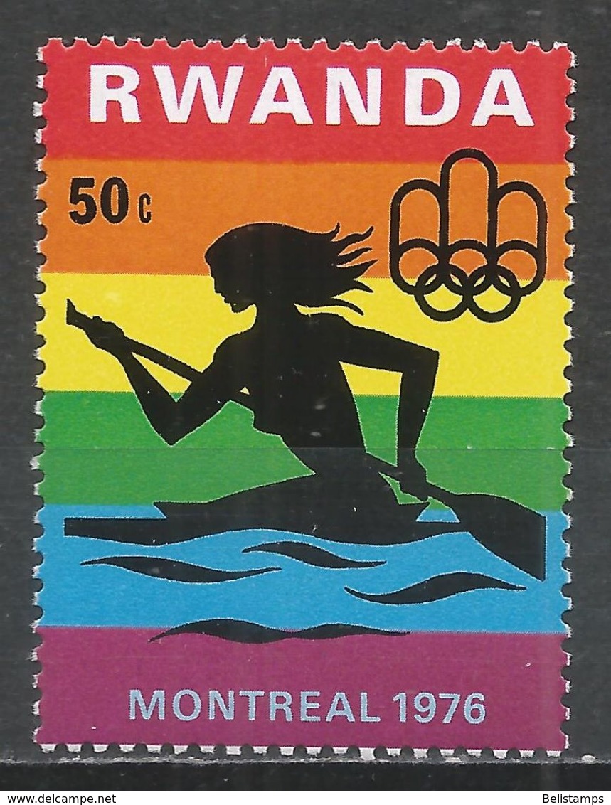 Rwanda 1976. Scott #764 (MNH) Olympic Games Montreal, Woman Canoeing - Neufs