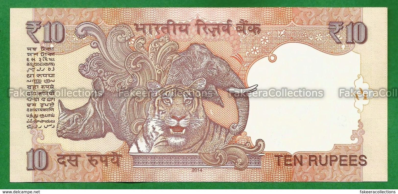 India Inde Indien - 10 Rupees / INR Banknote P-102i 2014 UNC (letter T) Raghuram G. Rajan - As Scan - India