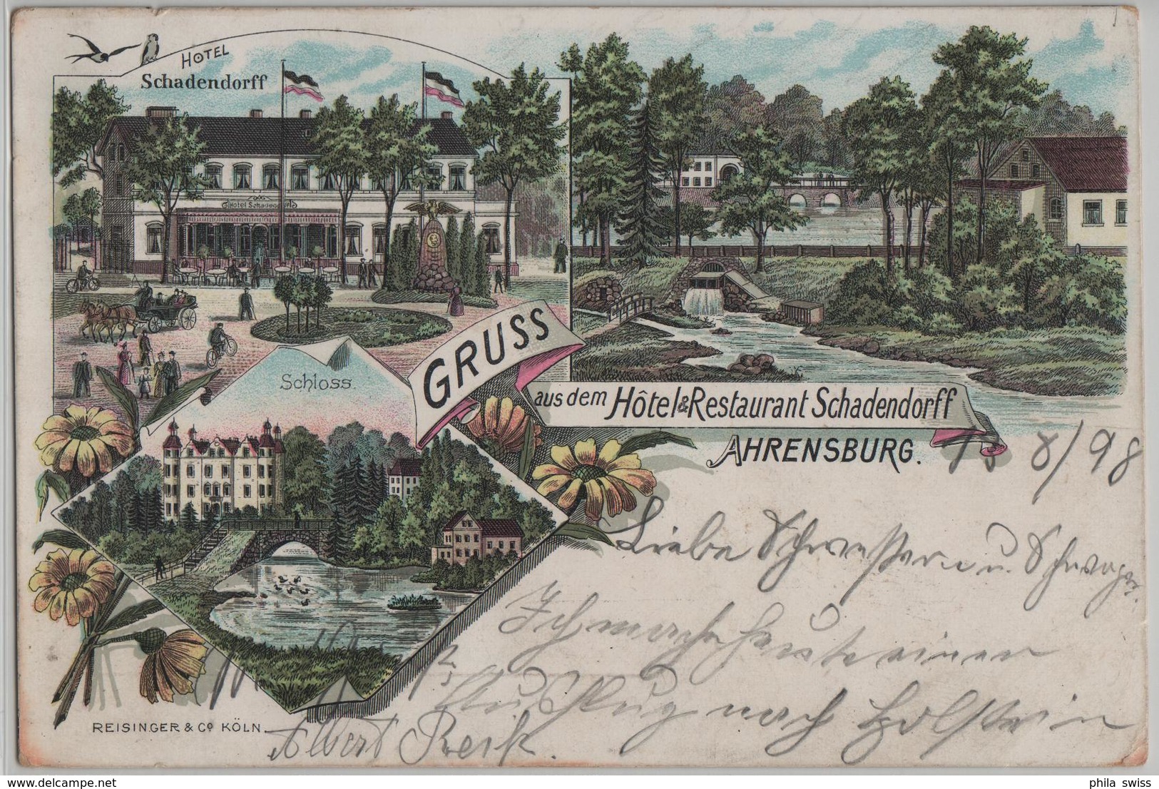 Gruss Aus Dem Hotel & Restaurant Schadendorff Ahrensburg - Hotel, Schloss - Lithographie Litho - Ahrensburg