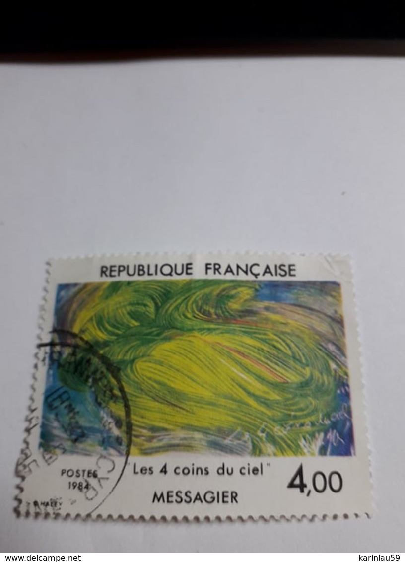 Timbre France   1984 - Oblitéré - Y&T N° 2300 - Les 4 Coins Du Ciel - Jean Messagier - Used Stamps