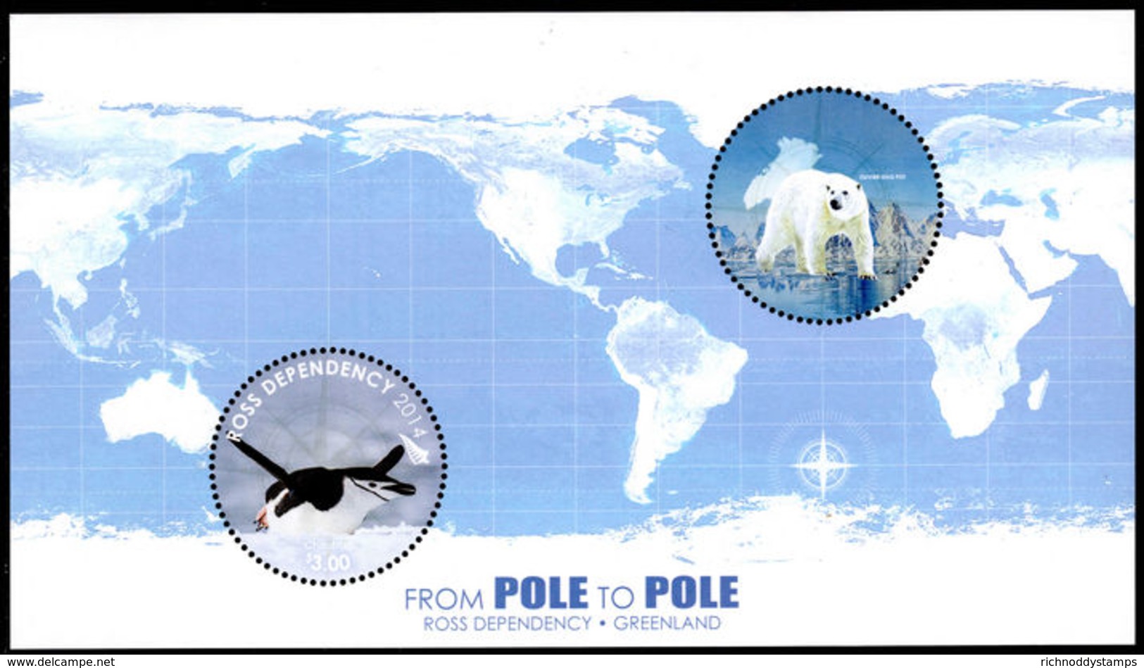 Ross Dependency 2014 Pole To Pole Souvenir Sheet Unmounted Mint. - Ongebruikt