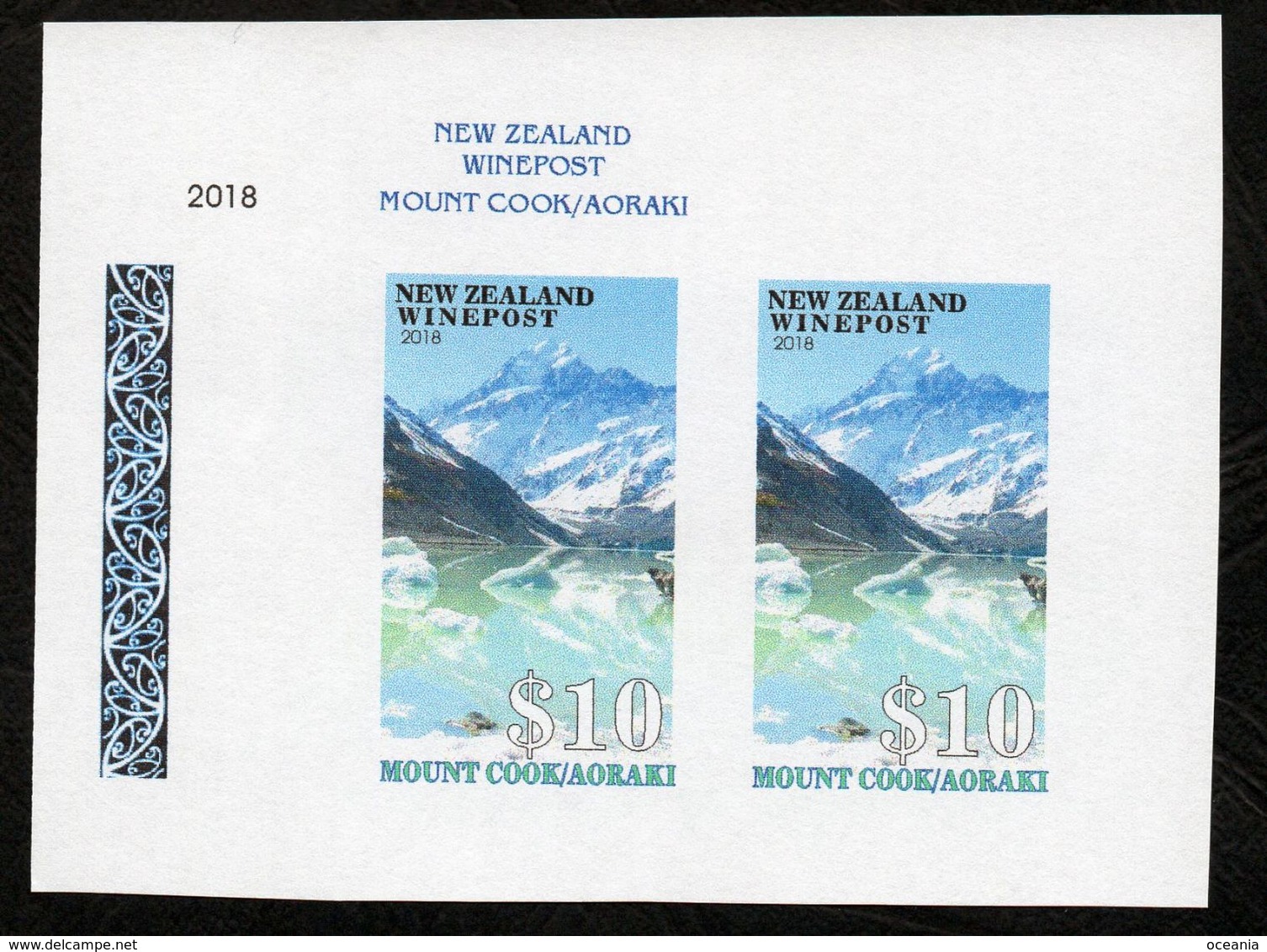 New Zealand Wine Post Corrected Proof Printing 'Aoraki' With Maori Carving. - Other & Unclassified