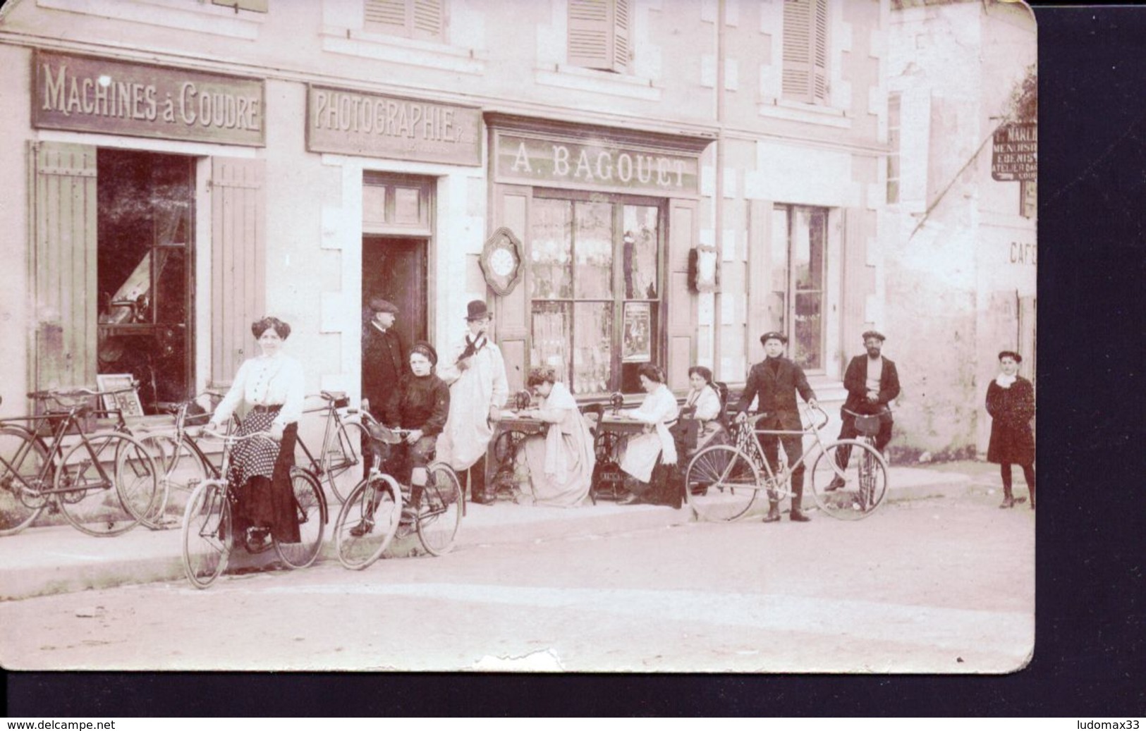 Castillon La Bataille, Carte Photo Magasin Machines A Coudre Et Horlogerie Bagouet - Autres & Non Classés