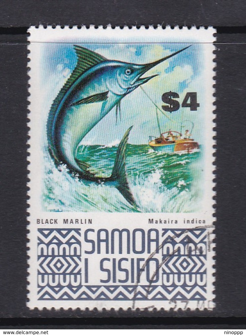 Samoa SG 399b 1974 Marine Life,Black Marlin, Used - Samoa