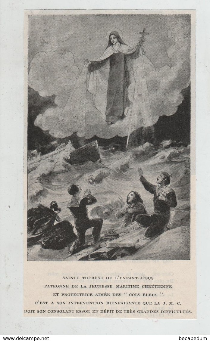 Sainte Thérèse De L'Enfant Jésus Patronne Jeunesse Maritime Chrétienne Cols Bleus JMC  1932 - Religion &  Esoterik