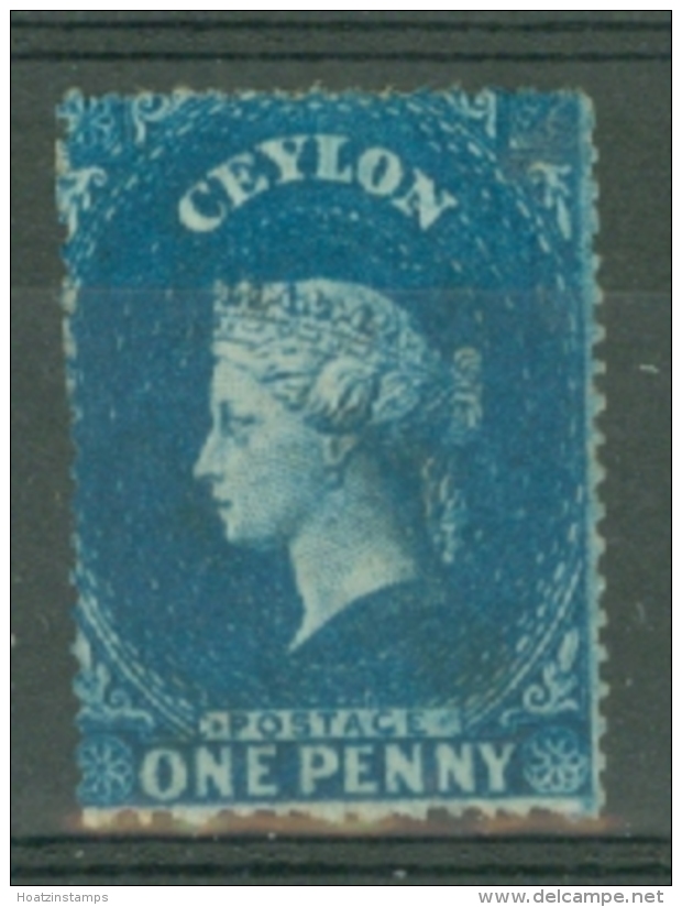 Ceylon: 1861/64   QV   SG19a    1d   Dull Blue   Used - Ceylon (...-1947)