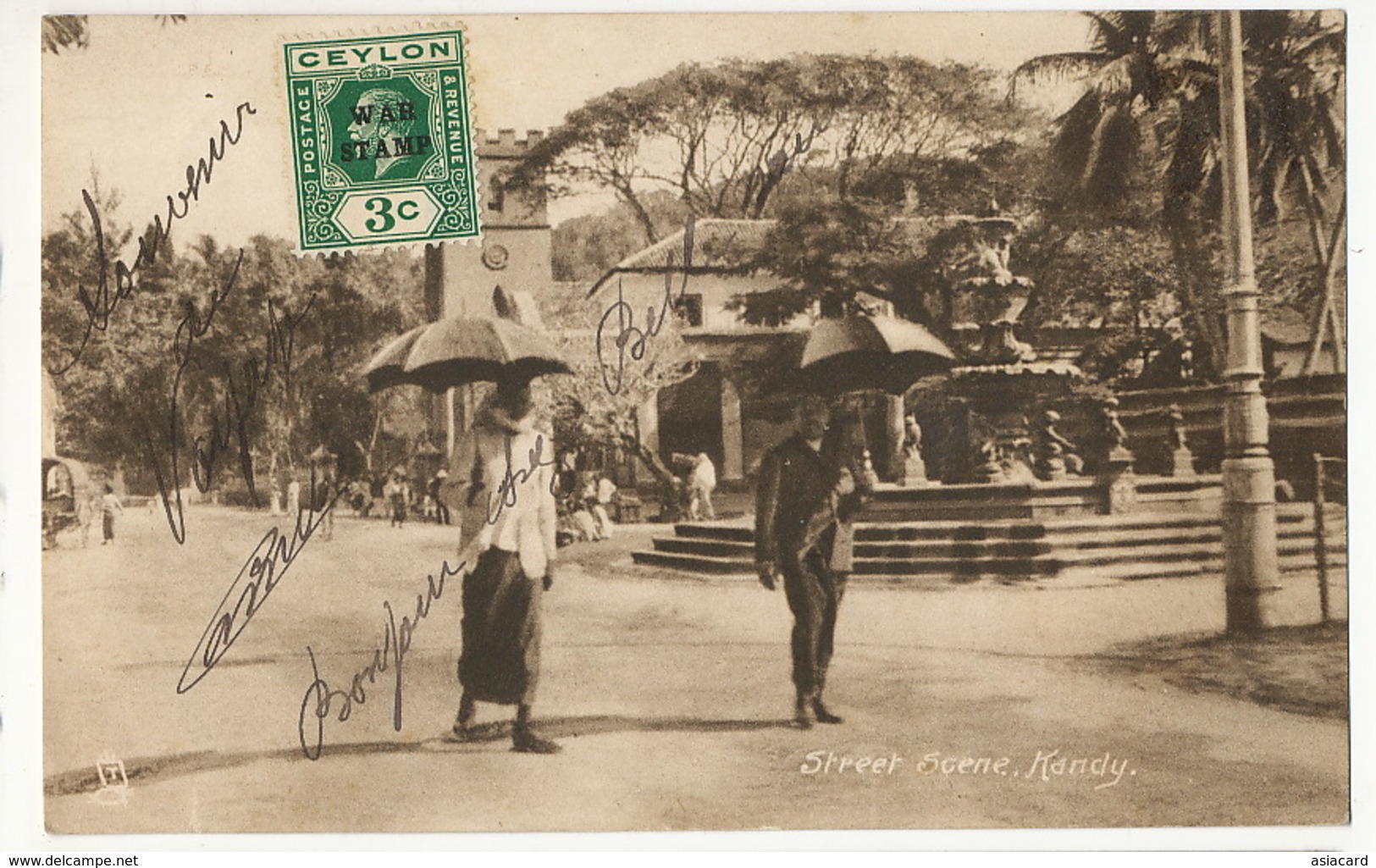 Kandy Street Scene Tuck Ceylon War Stamp - Sri Lanka (Ceylon)