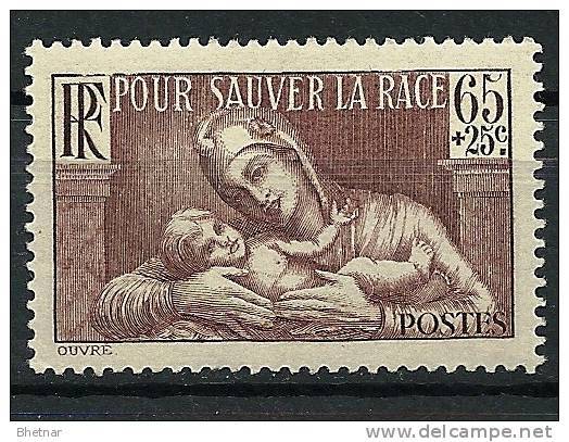 FR YT 356 " Pour Sauver La Race Brun-lilas " 1937 Neuf** - Neufs