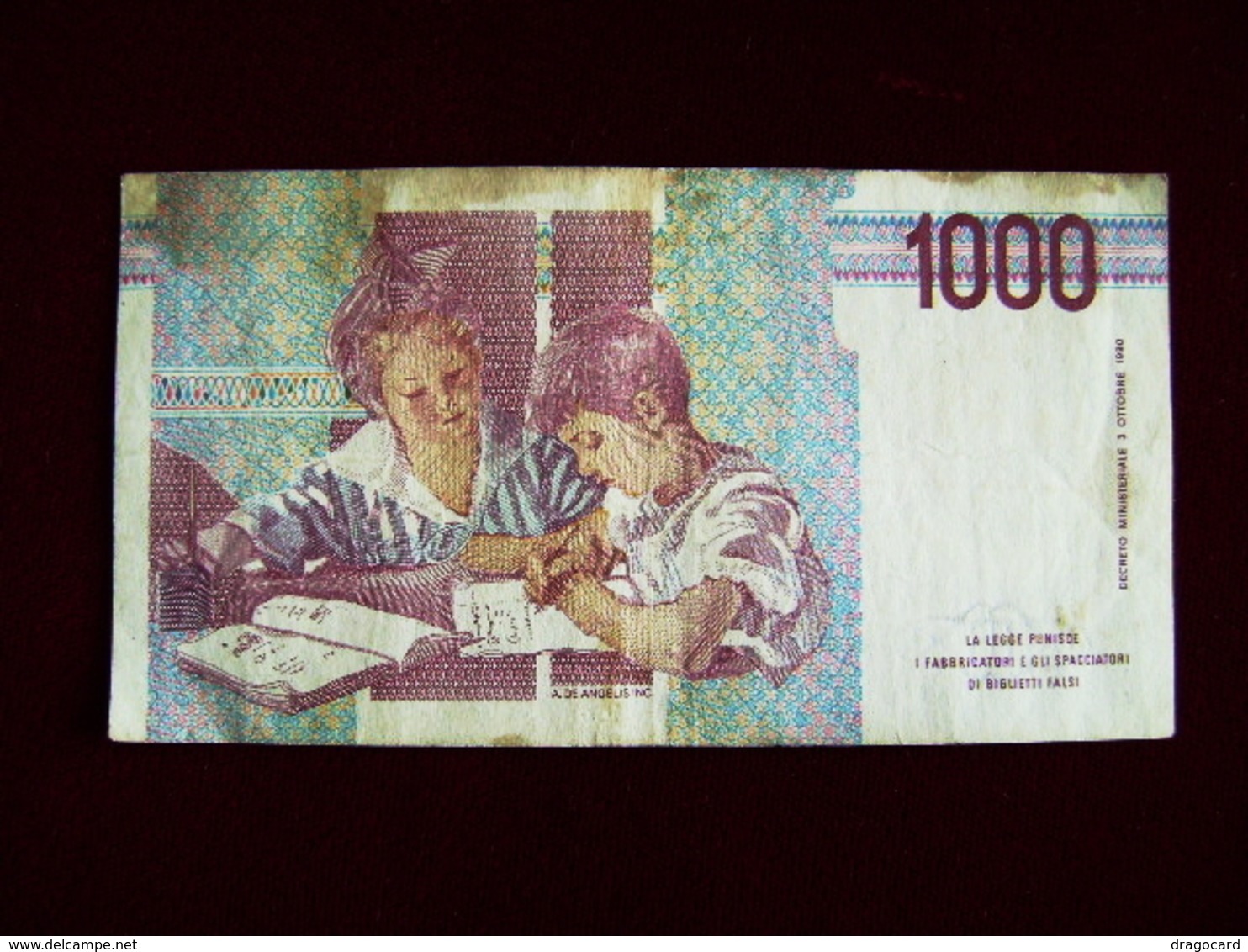 LIRE 1000 MONTESSORI SERIE XG SOSTITUTIVA   COME DA FOTO - 1000 Lire