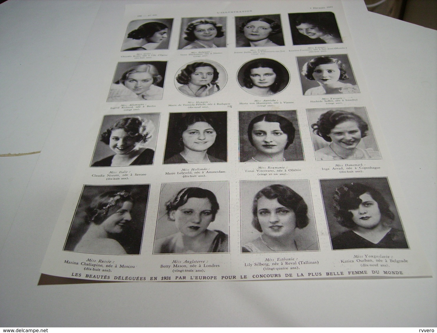 PHOTO LA PLUS BELLE FEMME DU MONDE 1931 - Non Classificati