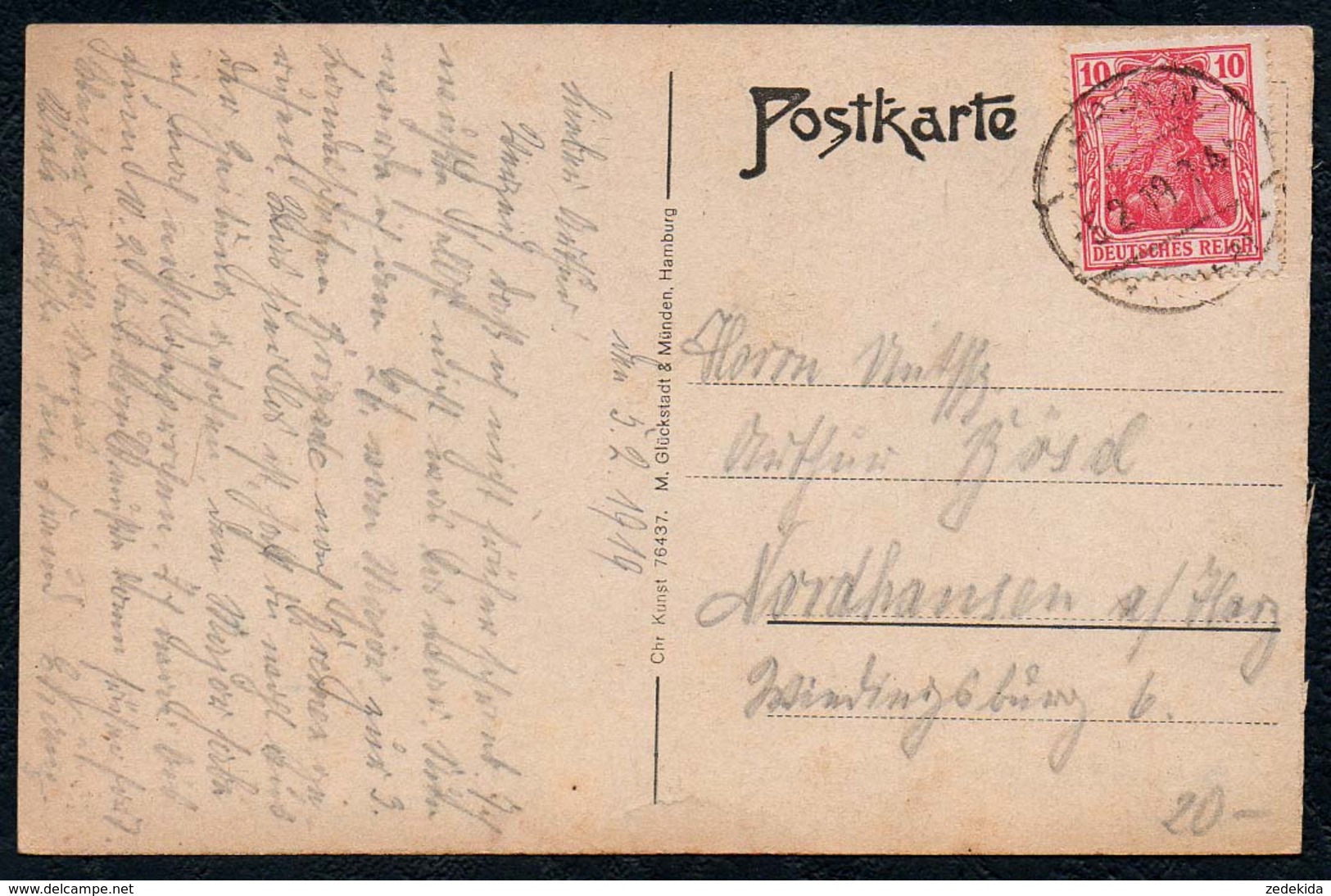 B2736 - Verden A. D. Aller - Syndikatstraße - Gel 1919 - Chr. Kunst - Glückstadt & Münden - Verden