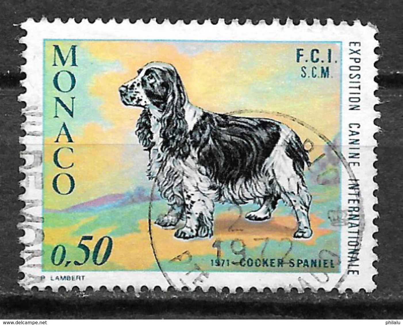 MONACO 862 Oblitéré Exposition Canine Internationale Chien Cocker Spaniel - Usati