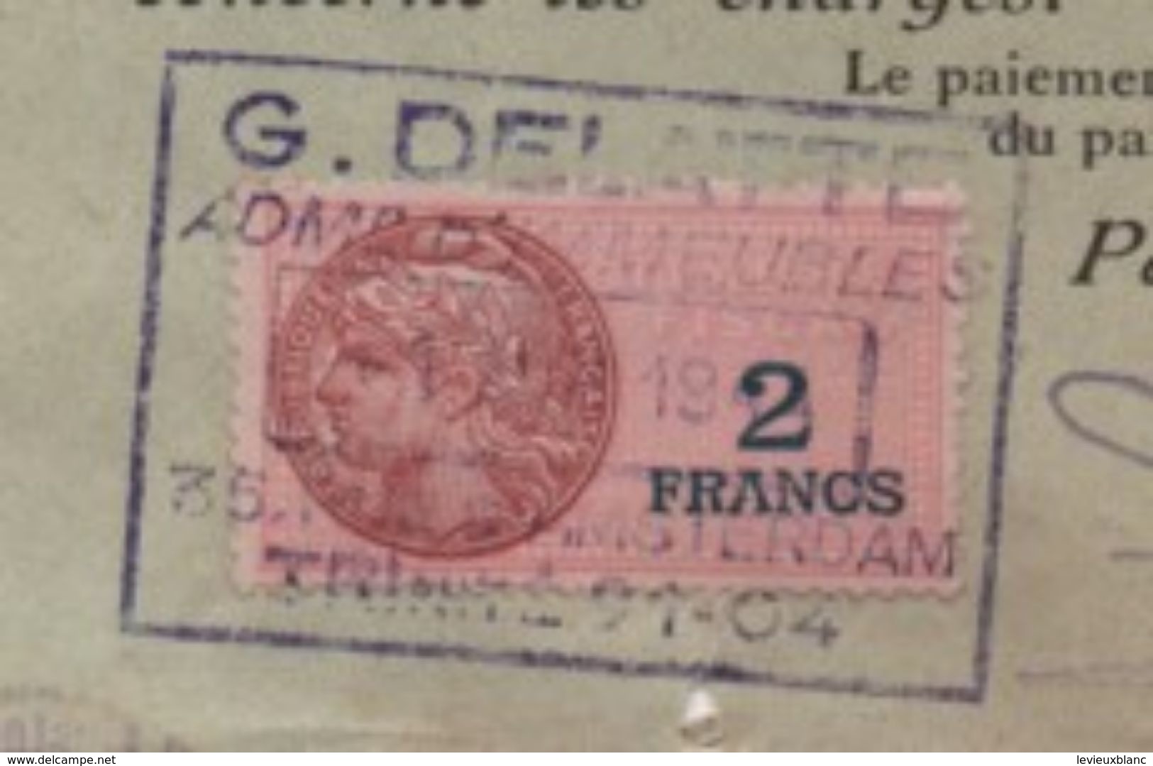 Quittance De Loyer /Reçu/Timbre Fiscal 2 Francs / Boulogne-Billancourt/ 1944                        QUIT15 - Non Classés