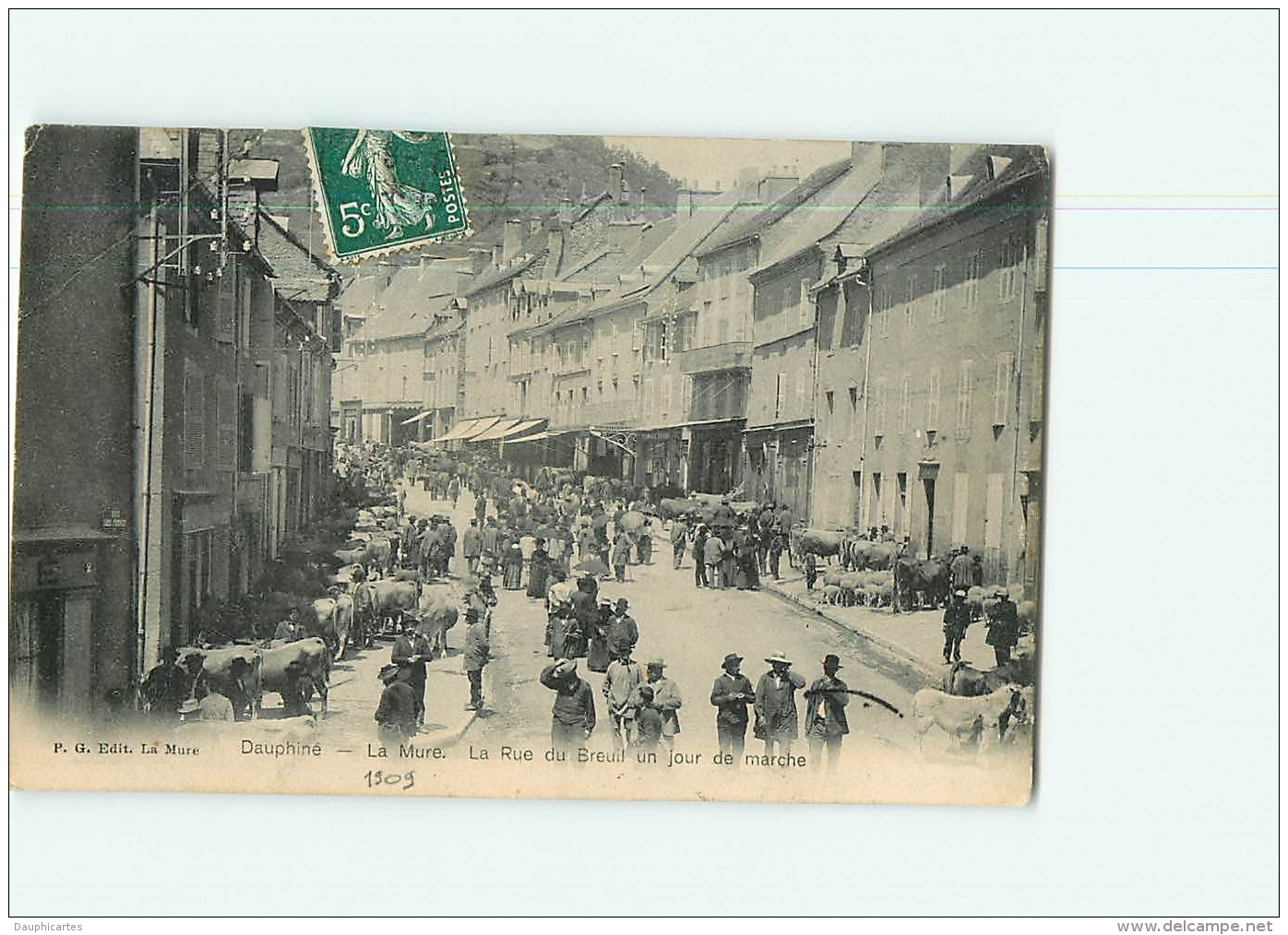 LA MURE - Rue Du Breuil Jour De Marché - Superbe Plan Animé - 2 Scans - La Mure