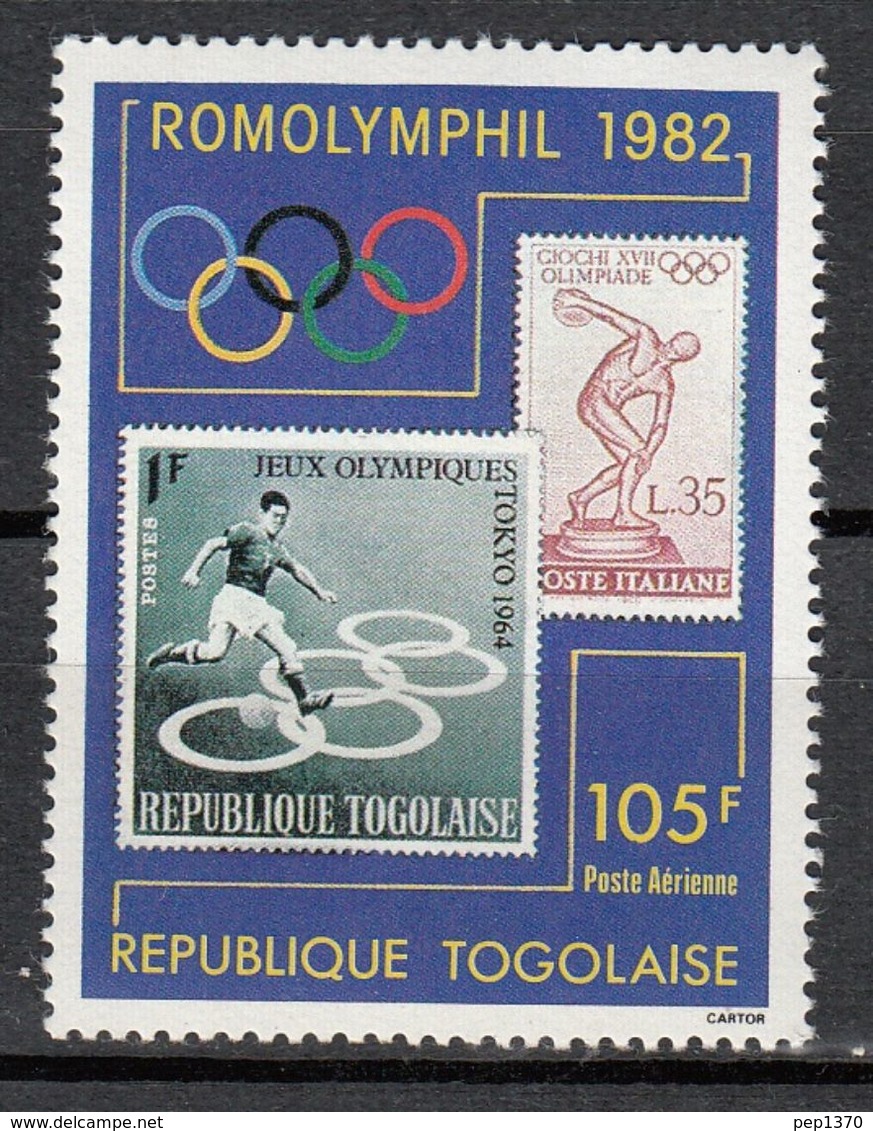 TOGO 1982 TOGOLAISE - EXPO FILATELICA ROMOLYMPHIL - YVERT Nº PA 476 - Timbres Sur Timbres