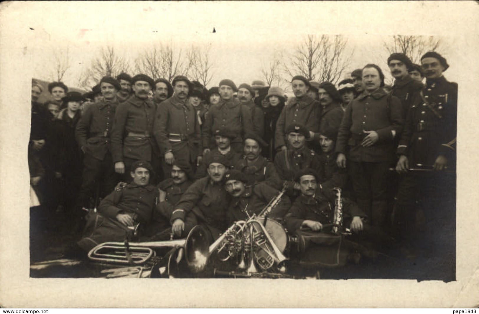 CARTE PHOTO  92 NANTERRE  Fanfare Des Chasseurs Alpins - Nanterre